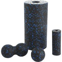 L'ensemble de rouleaux pour fascia comprend une balle, une balle de massage en forme de cacahuète et un rouleau pour fascia permettant de soulager les douleurs cervicales et dorsales et de procurer un