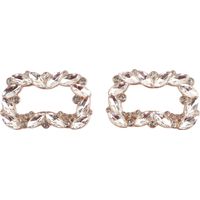 1 Paire Boucles à Chaussures Cristal Strass Métal Accessoire Mariage Fête Décoration (2)
