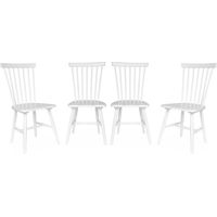 Set of 4 hevea wooden chairs White 49x44x90 cm - Romie