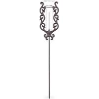 2x Pluviomètres vintage, avec piquet, décore l'extérieur, antique, 12cm, 5 inches verre, métal, orné, bronze