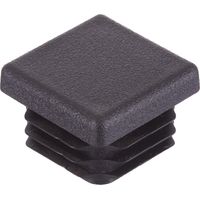 16pcs Tubular Furniture Legs, Ribbed Square End Caps for Tables and Chairs (30mm, Black)