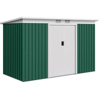 Cobertizo de Jardín 213x130x172 cm Caseta de Exterior Metálica para Almacenamiento de Herramientas Verde Oliva