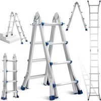 SWANEW Scala telescopica in alluminio 4x4 gradini Pioli multiuso