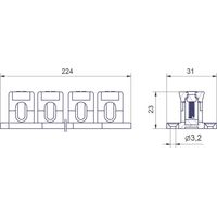Tekox HPS-10 - HPS 12-pole passing wire strip 2x10mm2 - 500V 57A - polyamide