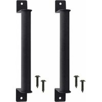 Maniglia per porta scorrevole in stile vintage, realizzata in acciaio al carbonio resistente e anticorrosione, con viti, compatibile con porte scorrevoli e armadi - Nera