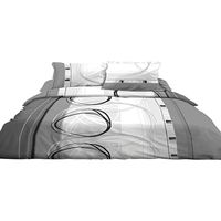 Le linge de Jules Copripiumino 240 x 260 cm + 2 federe in Puro Cotone 57 Fili, Colore: Grigio