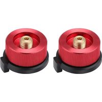 Connecteur de Réchaud de Camping, 2 pièces Adaptateur de gaz Camping, Adaptateur de Boîteille de gaz, Connecteur de Poêle pour Réchaud de Camping Brûleur Poêle (Rouge)-Fei Yu