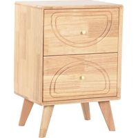 Table de chevet scandinave en bois clair design naturel - Bois naturel clair et doré