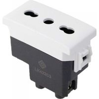 Presa Bipasso Bivalente 2P+T 10/16A Colore Bianco Compatibile Con Bticino Living e Vimar Plana