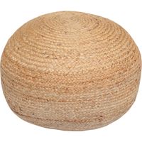 Pouf beige 50 cm en jute naturel, pouf décoratif pour salon, pouf multifonctionnel pour le repos et la détente