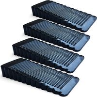 CCYKXA 4pcs Black Door Wedge Soft Rubber Non-Slip Block Adjustable Height Door Stop For Tile, Floor, Concrete, Cement, Carpet