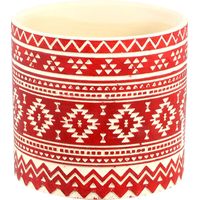 Mini Cache pot Rouge Cylindre Mexicain en céramique 7 cm