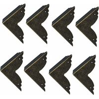 8 pièces Vintage Protecteur Décoratif d'angle en Fer protecteurs d'angle en métal pour Meubles De Protection d'angle De Meuble en Bronze pour Meuble et Boîte en Bois Coffret à Bijoux Bronze 707020mm,V