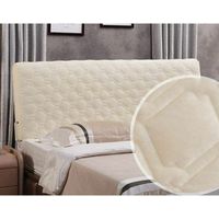 Headboard Cover Elastic Bedspread 180cm Headboard Cover, Solid Color Cotton Quilted Headboard Cover,Beige-180x80cm,Superma
