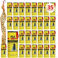 35 Pack Indoor Outdoor Fly Traps - Hanging Adhesive Tape - Fruit Fly Tape - Indoor Gnat Traps