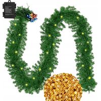 KÜNSTLICHER WEIHNACHTSGIRLANDE 3M DELUX DICHTE SCHÖN WIE ECHT + LICHTER 50LED