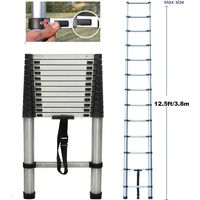 Anlegeleiter Klappleiter Stehleiter , rutschfeste Leitern DIY Edelstahl Leiter EN131 (3,8m/12,5ft)