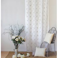 Voilage à oeillets 140x240 cm EPITHEO voile brodé MARRON TAUPE