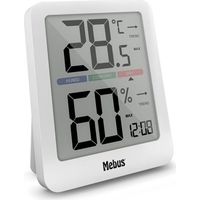 MEBUS 40928 - Digitale Wetterstation mit Raumthermometer und Hygrometer, Uhranzeige de Komfort für perfekte Anzeige de Raumtemperatur, Min-Max-Funktion, Anzeige de
