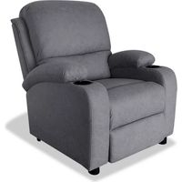 Sillón relax manual Siesta tapizado gris, 75cm(Ancho) 85cm (Fondo) 98cm(Alto)