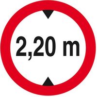 Starres Schild VERBOTEN FÜR FAHRZEUGE ÜBER 2.20M HÖHE D.180mm TALIAPLAST - 627275