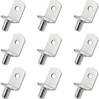 Lot de 25 supports d'étagère métalliques en forme de L pour étagères en bois ou en verre, avec équerres de fixation.