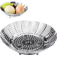 Cuiseur vapeur pliable en inox – panier vapeur pour légumes, compatible toutes casseroles
