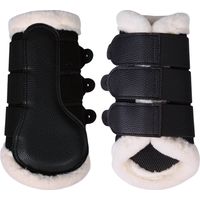 S, grigio talpa: Paratendini per cavalli modello protettive Comfort Premium Mesh con pelo