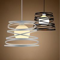 Stoex – Lustre suspension industrielle métal ressort rétro vintage Ø 32cm – Blanc – Culot E27 – Longueur corde 100cm réglable – Pour espaces modernes
