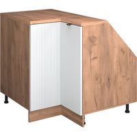 Dachschrägenschrank Eckschrank Rion, Weiß Riffel, 75.6 x 81.6 cm mit 1 Tür, Schrankkorpus 60 cm Tiefe, Vicco