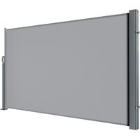 Randaco Toldo lateral retráctil, biombo exterior 140 x 300 cm, pantalla protectora para jardín, pantalla protectora para balcón o terraza, color gris