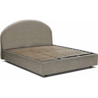Talamo Italia Lit double Consuelo, Lit conteneur avec revêtement en tissu, 100% Made in Italy, Ouverture frontale, convient pour matelas cm 160x190, Tourterelle, avec emballage renforcé