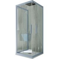 3-seitige Duschkabine 90x120x90 Klarglas Vintage-Blau Kolors Trio