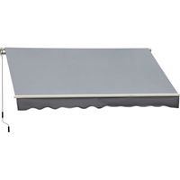 Toldo retráctil 3x2.5 m con manivela de metal impermeable anti-UV gris