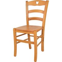Tommychairs - Sedia modello Cuore per cucina bar e sala da pranzo, robusta struttura in legno di faggio color miele e seduta in legno