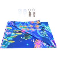 Tenture murale arbre fluorescent, toile réfléchissante lumière noire UV, décoration chambre ou soirée, 230x180cm, avec accessoire