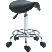 HOMCOM Saddle Chair, Rolling Salon Stool for Massage Spa Clinic Beauty, Black