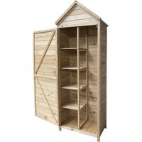 Armario Multiusos para Jardín Gardiun Candy 35x70x177 cm en Madera con Puerta Abatible y Cerrojo Cubierta de Acero Galvanizado