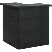 Table haute d'angle Table de bar murale - Mange-Debout Noir 100x50x105 cm Résine tressée BV344491 - BonneVie