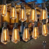 Guirlande lumineuse d'extérieur de 7,6 m, Lampe de jardin étanche IP45 avec 25+1 ampoules LED ST38, Lumières décoratives extérieures de Noël