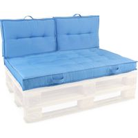 Coussins pour palette matelassés bleu