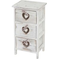 Commode / table d'appoint Forli / armoire, 3 tiroirs, 55x29x25cm, shabby, vintage, blanc