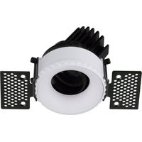 Plafonnier encastré tilt VIP1T Round Convex 1-10V,Push LED COB 4.70W 719lm(555lm) CRI90 4000K 38º Blanc Blanc