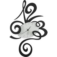 Robin Horloge Murale Moderne Noire Fabriquée En Italie En Acier, D. 45 Cm, Silencieuse, Style Minimal Pour Maison Et Bureau