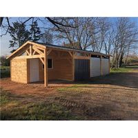 Cpbf – Abri voiture en bois douglas 550cm – Carport 1150cm – Hauteur de passage 250cm – 10 poteaux – Fabrication française PEFC