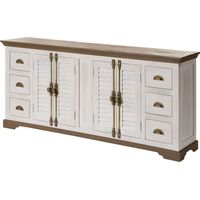 Sideboard Mango 200x45x90 weiß lackiert TOULOUSE 117Massivmoebel24 GmbH