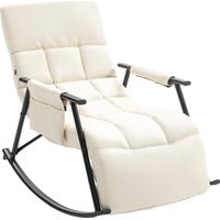 CLP – Fauteuil à bascule Cathy en tissu velours – Dossier et repose-pieds réglables – Confort optimal – Capacité 125 kg – Hauteur 66-90 cm – Largeur 61 cm