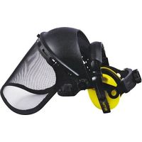 Singer Safety – Kit protection visage avec visière grillagée et serre-tête antibruit SNR 27,6 dB – Norme EPI EN 166/1731/352-1 – Pour environnement professionnel