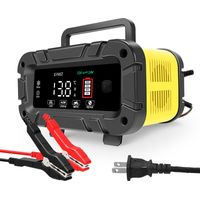 Chargeur de batterie automobile 20 A, chargeur automatique 12 V/24 V avec écran LCD, chargeur intelligent amélioré pour batteries AGM/LiFePO4, motos, bateaux et caravanes