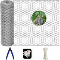 2 pièces de grillage à poules de 40 cm x 10 m, maille fine, ouverture de 16 mm, grillage en fer galvanisé, pour clôture de jardin et poulaillers.